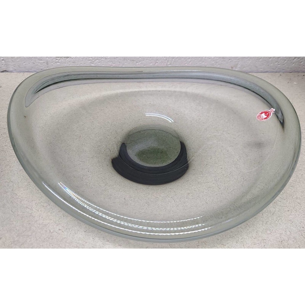 Holmegaard Per Lutken Glass Freeform Bowl Dish Danish Signed 1959 12" x 11"